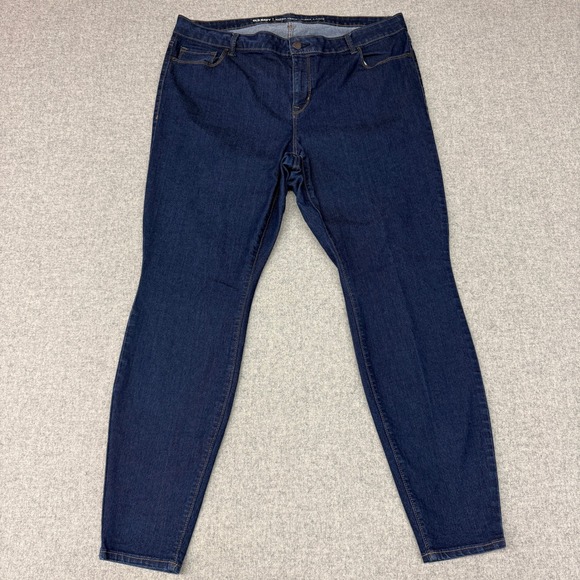 Old Navy Denim - Old Navy Super Skinny Jeans 20 Plus Long Blue Mid-Rise Stretch Dark Wash Denim
